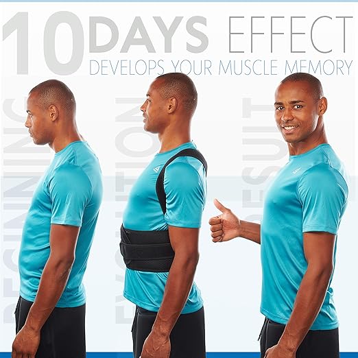 Posture Corrector for Men and Women - Back Brace for Upper and Lower Body Support - Adjustable Straightener with Pain Relief and Muscle Memory (X-Small)