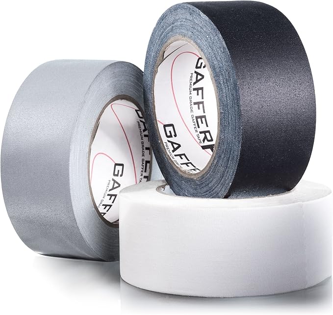 Gaffer Power Real Professional Grade Grey Gaffer Tape, Made in The USA, Heavy Duty Gaffers Tape, Non-Reflective, Multipurpose. 2 Inches x 30 Yards.