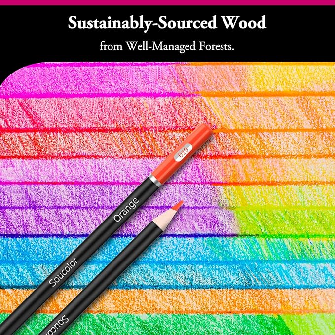 Soucolor 72-Color Colored Pencils for Adult Coloring Books, Soft Core, Back to School Supplies, Smooth Coloring Pencils for Kids Sketching, Drawing, Blending, Shading, Arts & Crafts Supplies Gift