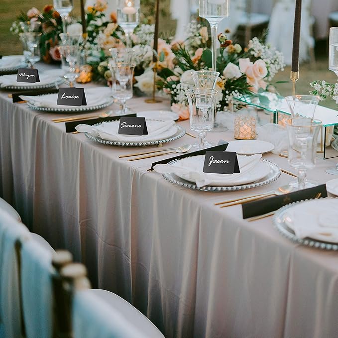 20 Pack Chalkboard Tent Signs 4x3 – Mini Tabletop Food Labels for Buffet Wedding & Party Use – Plastic Reusable Chalk Name Tags & Display Signs for Events