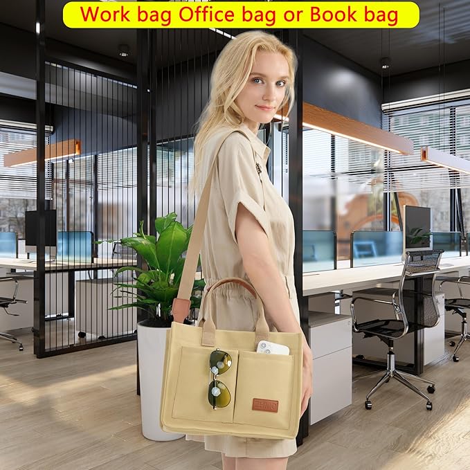 Canvas Tote Bag for Women,Women's Bags Crossbody Bags Work Laptop Tote Bag Large Handbags Purse for Travel Nurse Teacher