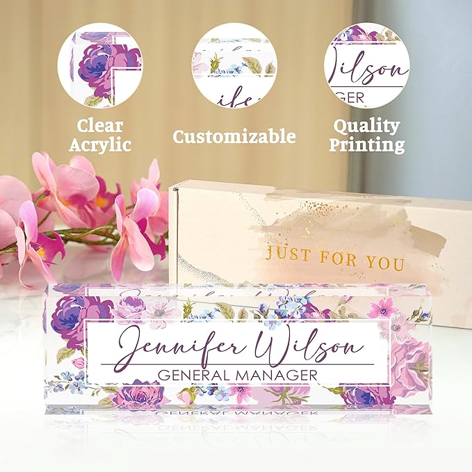 Desk Name Plate Personalized, Name Plate for Desk, Office Desk Decor for Women & Men, Employee Appreciation Gifts The Office Gifts for Boss, Lawyer, Manager, Teacher, Nurse