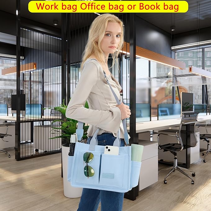 Canvas Tote Bag for Women,Women's Bags Crossbody Bags Work Laptop Tote Bag Large Handbags Purse for Travel Nurse Teacher