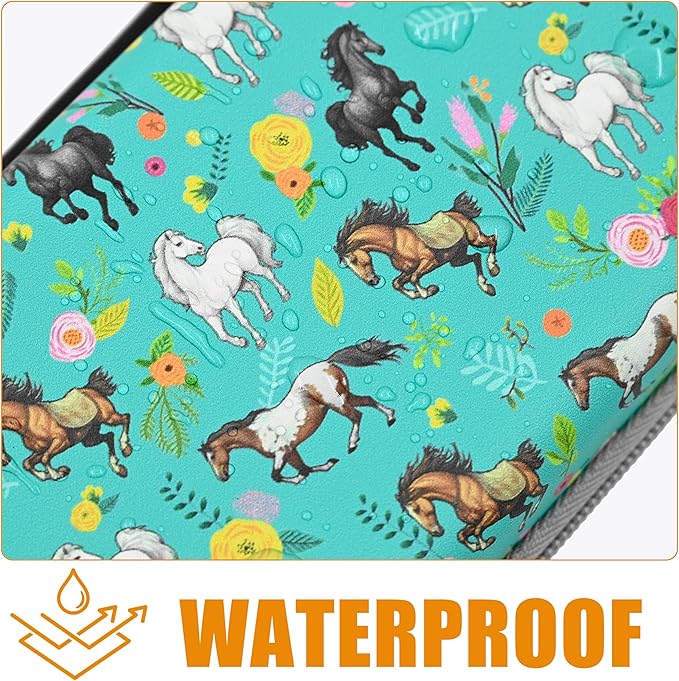 Horse Pencil Case Zip Pencil Box Multi Pouch Holder Desk Organizer For Boys Girls School Office