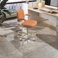 [Tempered Glass] 55“x48” Beveled Edge Glass Chair Mat with Polished Edge Clear Office Chair Mat, Glides Smoothly, Suitable for Carpet or Hardwood Floors