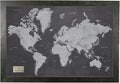 Personalized Stormy Dreams World Travel Map with Rustic Black Frame