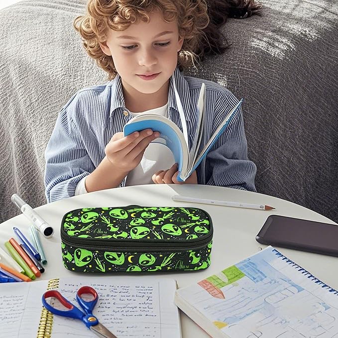 Alien Pencil Case Pencil Pouch Large Capacity Pen Bag School Office Organizer Stationery Storage Box For Girls Boys Teen Kids