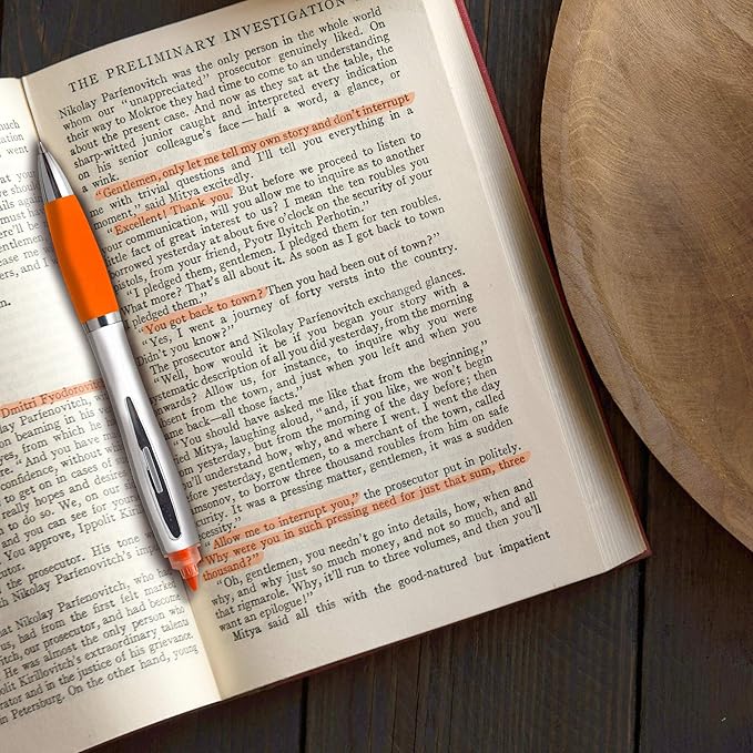 DISCOUNT PROMOS Personalized Plastic Highlighter Pens - 100 pack - Customizable Text, Logo - Orange
