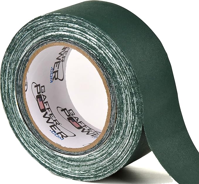 Gaffer Power Real Professional Grade Gaffer Tape, Made in The USA, Heavy Duty Gaffers Tape, Non-Reflective, Multipurpose. (2 Inches x 30 Yards, Forest Green)