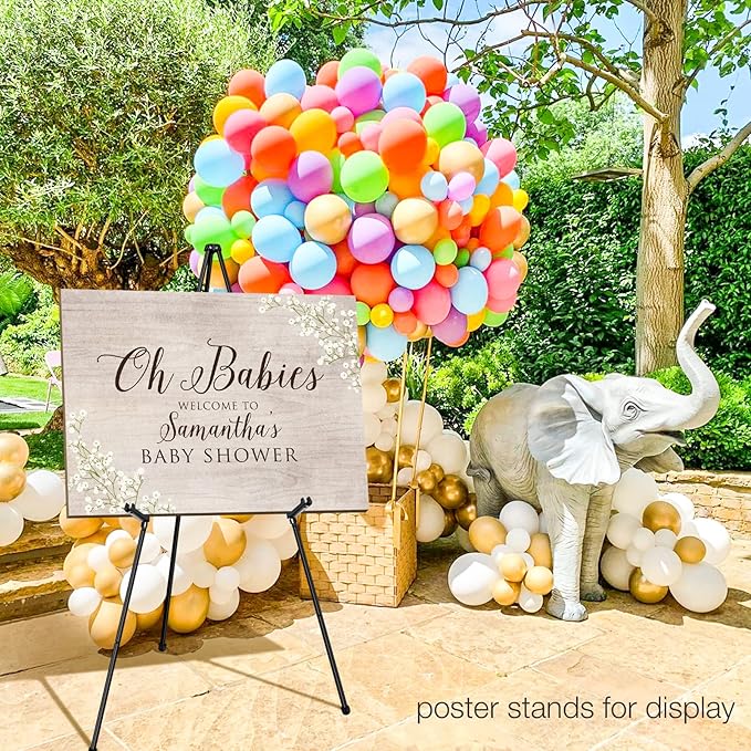63" Display Easel Stand - 3Packs Art Easels for Wedding Sign Poster Stand Folding Floor Adjustable Metal Black Easel Instant Tripod Easel for Painting Wedding Welcome Sign Stand