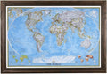 Push Pin Travel - Classic World, Solid Wood Brown with 150 Pins for Tracking Your Travels - 27.5" x 39.5" - 8 Handcrafted Options - Made in USA - Ideal for Any Traveler