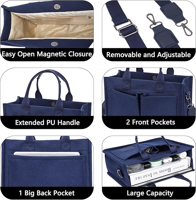 Canvas Tote Bag for Women,Women's Bags Crossbody Bags Work Laptop Tote Bag Large Handbags Purse for Travel Nurse Teacher