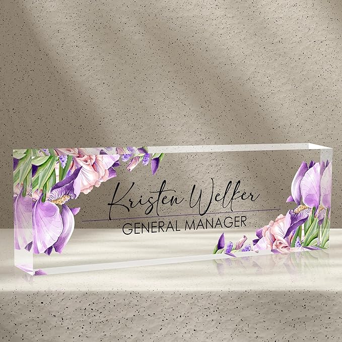 Personalized Lily Name Plates for Office - Gifts for Teacher, Boss, Employee Appreciation - Desk Decor