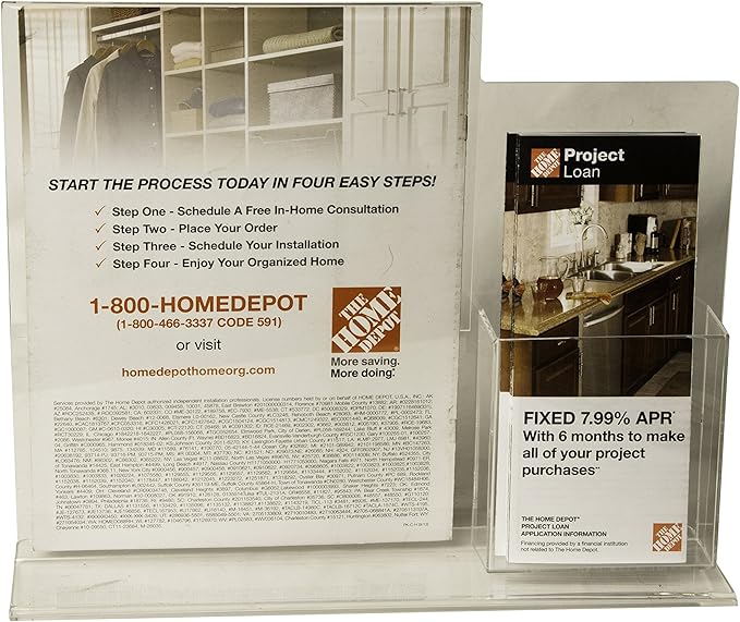 Clear-Ad - LHDP-8511 - Acrylic Desk Display with Sign & Trifold Brochure Holders - Multipurpose Desktop Organizer Stand (Pack of 2)
