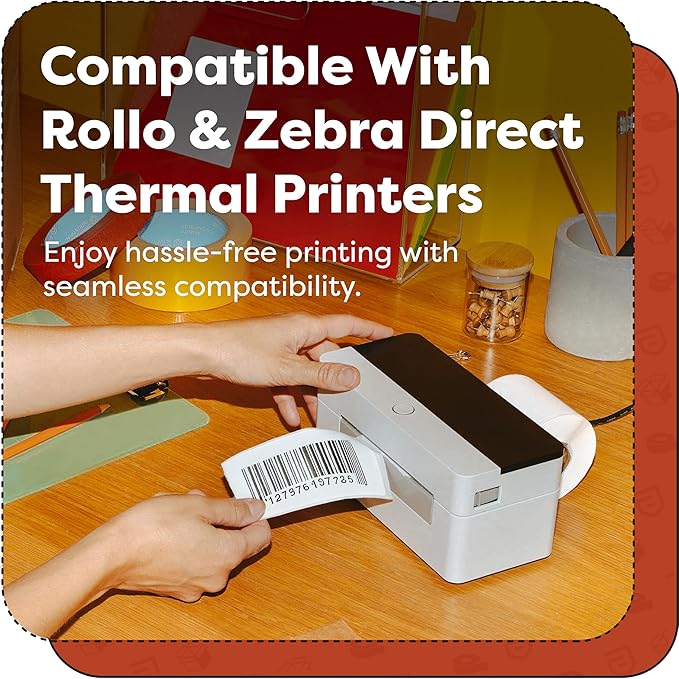 Aegis Adhesives - 2" X 1.5" Direct Thermal Labels, Perforated & Compatible with Rollo, Zebra, & Other Desktop Label Printers (12 Rolls, 900/Roll)