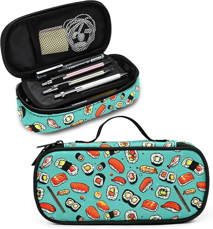 Sushi Pencil Case Pencil Pouch Large Capacity Pen Bag School Office Organizer Stationery Storage Box For Girls Boys Teen Kids
