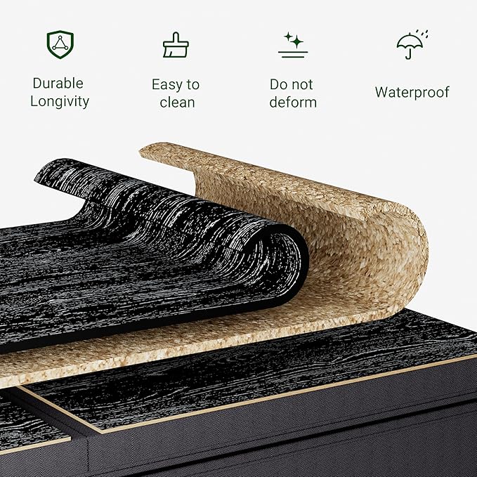 Dresser with 6 Fabric Drawer Stand Desktop Sturdy Metal Plastic Support Tube Cube Storage Cabinet for Bedroom Organization Dorm Front Hall Entryway