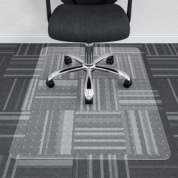 Office Chair Mat for Carpets - 30” x 48” Clear Carpet Chair Mats for Low Pile Carpeted Floors Home Office, Studded Floor Mat for Office Chair on Carpet