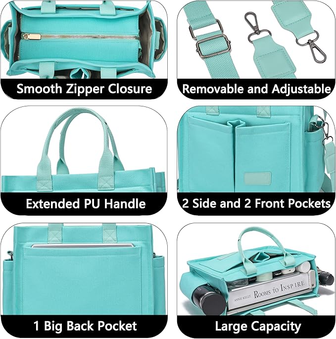 Canvas Tote Bag for Women,Women's Bags Crossbody Bags Work Laptop Tote Bag Large Handbags Purse for Travel Nurse Teacher