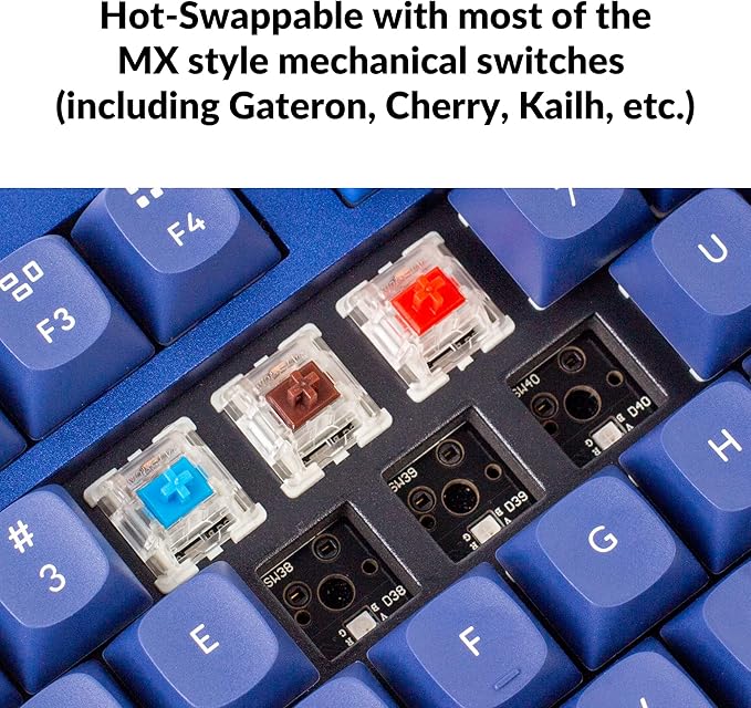 Keychron Q3 RGB Tenkeyless Layout 87-Key QMK/VIA Programmable Macro Hot-swappable Wired Custom Mechanical Keyboard with Gateron G Pro Red Switch Double Gasket Compatible with Mac Windows Linux(Blue)