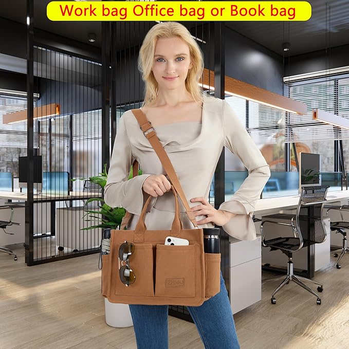 Canvas Tote Bag for Women,Women's Bags Crossbody Bags Work Laptop Tote Bag Large Handbags Purse for Travel Nurse Teacher
