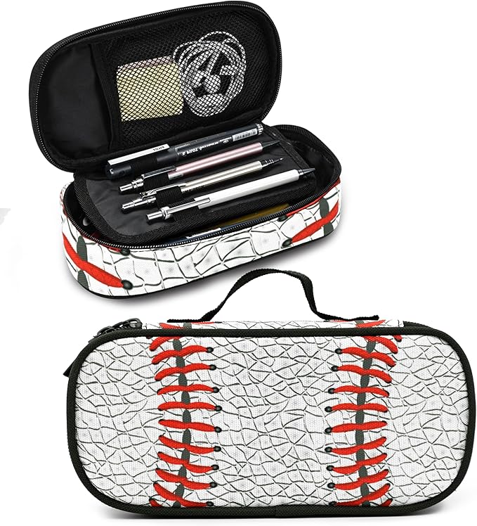 Baseball Pencil Case Pencil Pouch Large Capacity Pen Bag School Office Organizer Stationery Storage Box For Girls Boys Teen Kids