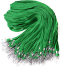 Epakh 100 Pcs Lanyards Bulk for ID Badges Green Flat Badge Neck Lanyards with Swivel J Hook Clip for Student Teacher