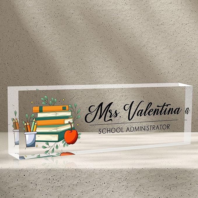 Name Plate for Desk Personalized, The Office Gifts for Teacher, Office Desk Decor Teacher Appreciation Gifts Bulk