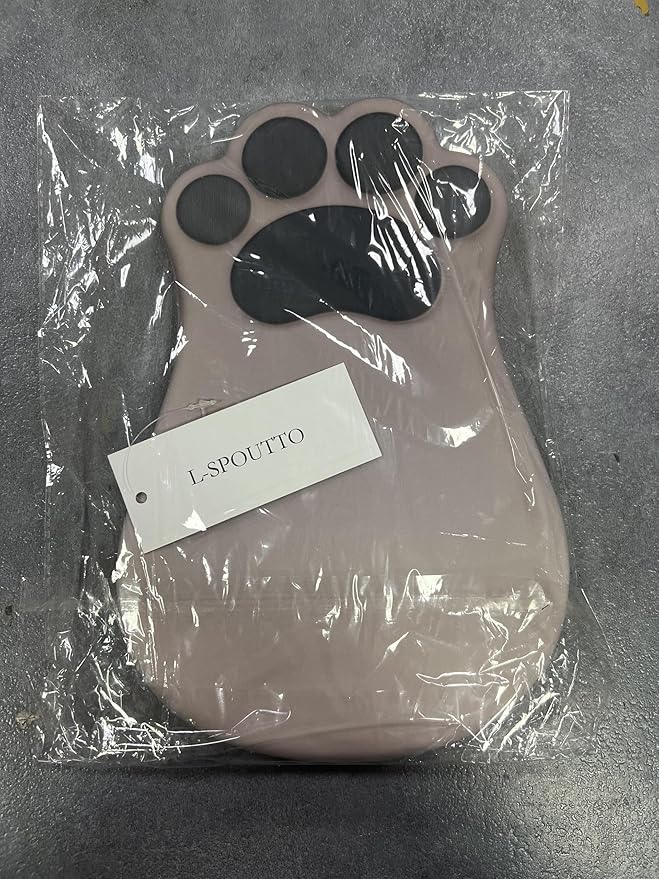 L-SPOUTTO Ergonomic Mouse Pad with Wrist Rest,Cute Cat Paw Mousepad Wrist Support,Comfortable Massage Design Computer Pain Relief Mouse Pad with Non-Slip PU Base for Desk Laptop Gaming,Gradual Brown