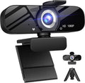 Tewiky 1080P Webcam with Microphone and Rotatable Tripod Wide Angle Camera for Desktop PC or Laptop Computer,Plug and Play, for Zoom/Skype/Teams, Conferencing and Video Calling