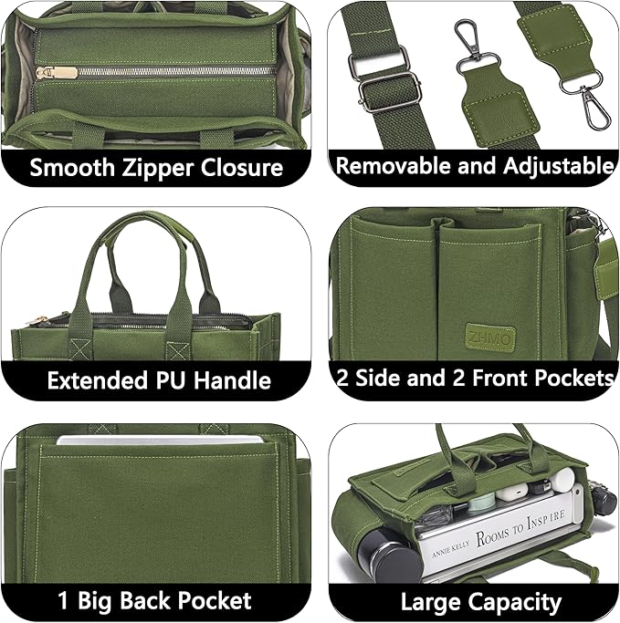 Canvas Tote Bag for Women,Women's Bags Crossbody Bags Work Laptop Tote Bag Large Handbags Purse for Travel Nurse Teacher