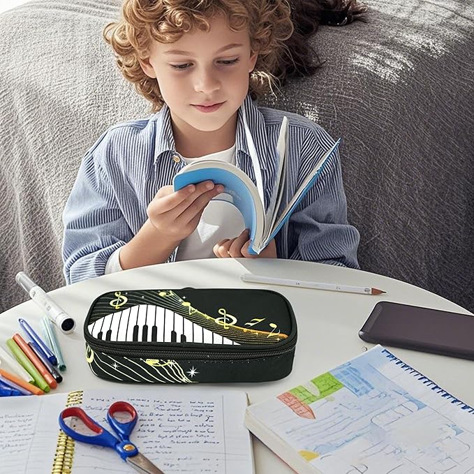 Music Pencil Case Pencil Pouch Large Capacity Pen Bag School Office Organizer Stationery Storage Box For Girls Boys Teen Kids