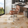 [Tempered Glass] 50“x44” Beveled Edge Glass Chair Mat with Polished Edge Clear Office Chair Mat, Glides Smoothly, Suitable for Carpet or Hardwood Floors