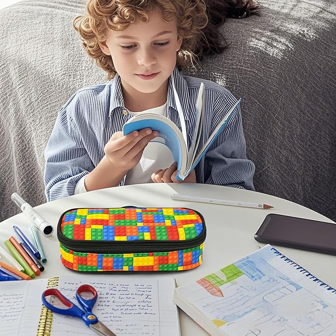 Brick Pencil Case Pencil Pouch Large Capacity Pen Bag School Office Organizer Stationery Storage Box For Girls Boys Teen Kids