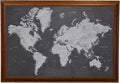 Push Pin Travel Maps - Stormy Dreams World - Brown Frame Framed Pin Map for Tracking Your Travels - 27.5" x 39.5" - 8 Handcrafted Frame Options - Made in USA - Ideal for Any Traveler