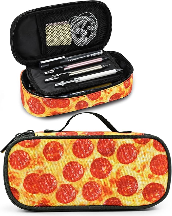 Pizza Pencil Case Pencil Pouch Large Capacity Pen Bag School Office Organizer Stationery Storage Box For Girls Boys Teen Kids