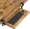 BONTEC KMT01 Under Desk Keyboard Tray, Pull-Out Keyboard & Mouse Platform with C-Clamp, 25.6 x 11.8 in Space-Saving Ergonomic Slide-Out Drawer, Rustic Brown