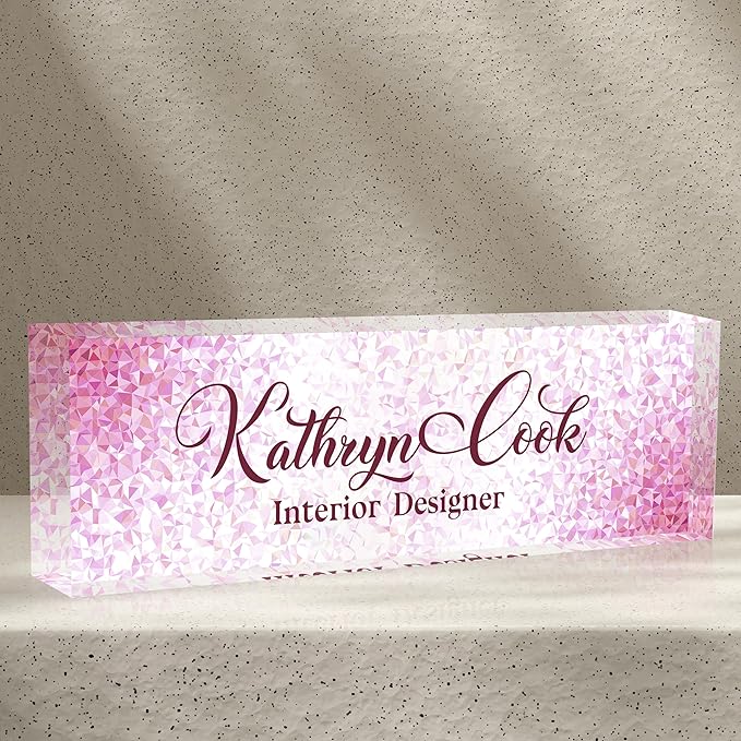 Name Plate for Desk-Personalized Name Plates for Desk-Name Plate Personalized for Office-Gifts for Teacher Boss Employee Appreciation Office Desk Decor (pink diamond), MYDZBJMT1009