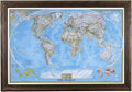 Personalized Classic World Push Pin Travel, Solid Wood Brown with 150 Pins - 27.5 inches x 3 9.5 inches - Made in USA