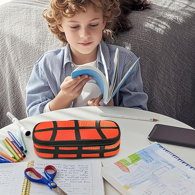Basketball Pencil Case Pencil Pouch Large Capacity Pen Bag School Office Organizer Stationery Storage Box For Girls Boys Teen Kids