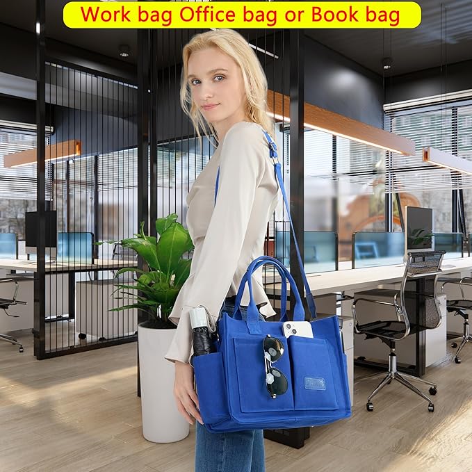 Canvas Tote Bag for Women,Women's Bags Crossbody Bags Work Laptop Tote Bag Large Handbags Purse for Travel Nurse Teacher
