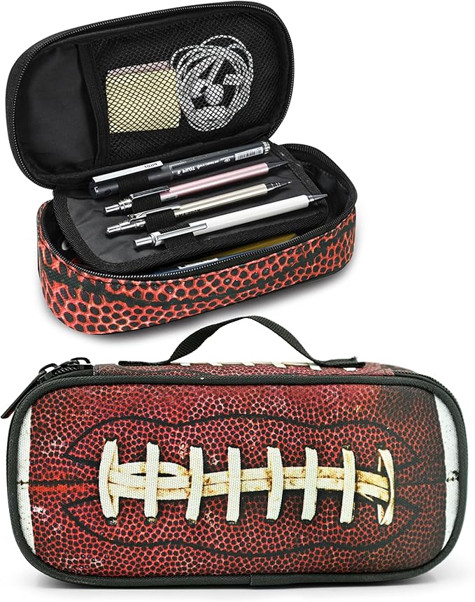 Football Pencil Case Pencil Pouch Large Capacity Pen Bag School Office Organizer Stationery Storage Box For Girls Boys Teen Kids