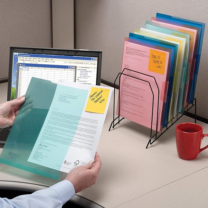 Smead Organized Up Poly Translucent Project Jacket, Letter Size, Assorted Colors, 10 per Pack (85752)