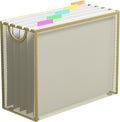 Sinboun Hanging File Organizer Letter-Size File Holder Filing Box Includes 5 Hanging Folders - Metal Mesh Magazine Letter Storage Cabinets File Cart for Office Home School, No Assembly Required Gold