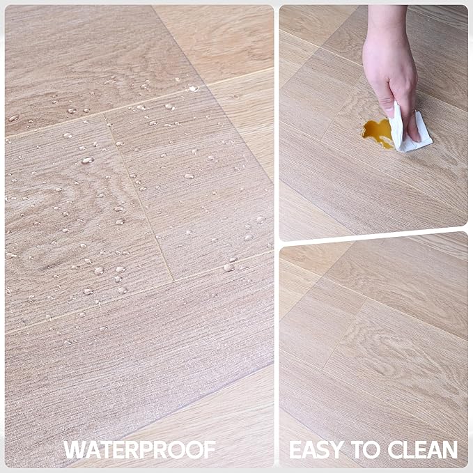 HOMEK Office Chair Mat for Hardwood Floor, 48" x 30" Clear Computer/Desk Chair Mat for Hard Floor, Thicker, Easy Glide, Non-Slip, Protects Hard Surfaces from Scratches, Ideal for Home or Office