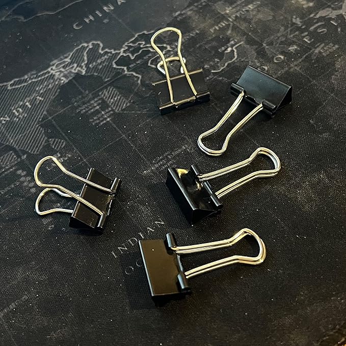 Nctinystore Binder Clips Small Metal Clamp 0.75 inch / 19 mm (Black, 40-PCS)