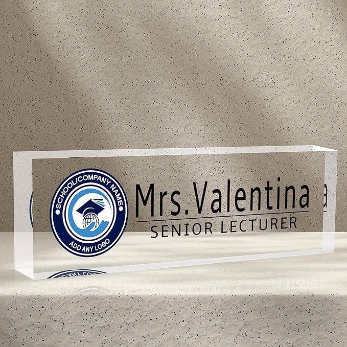 Custom Personalized Office Desk Plates-Gifts & Decor (White)