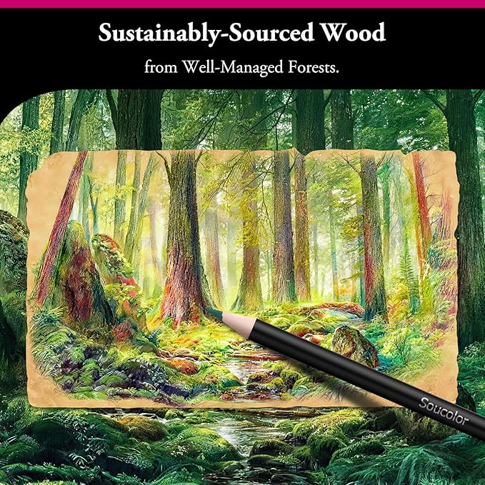 Soucolor 72-Color Colored Pencils for Adult Coloring Books, Soft Core, Back to School Supplies, Smooth Coloring Pencils for Kids Sketching, Drawing, Blending, Shading, Arts & Crafts Supplies Gift