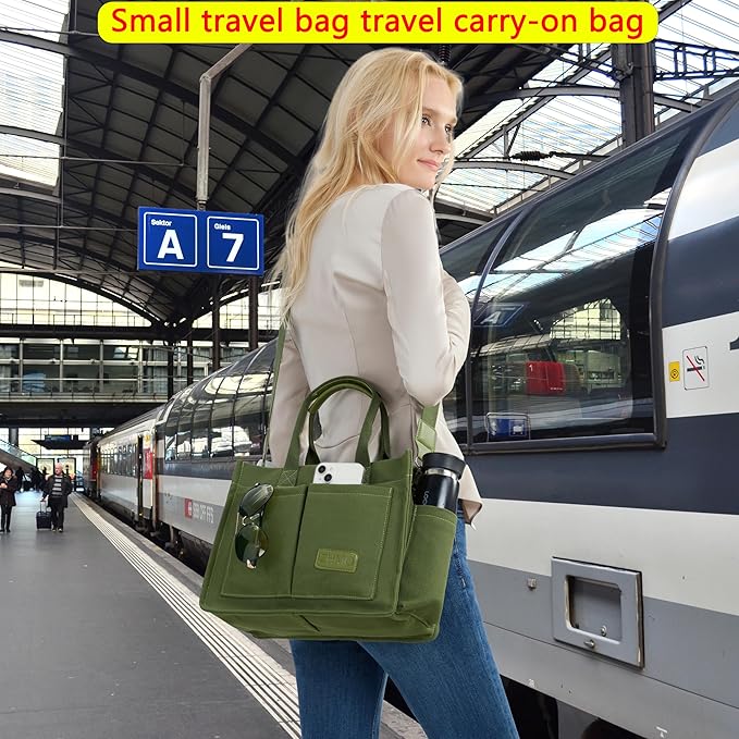 Canvas Tote Bag for Women,Women's Bags Crossbody Bags Work Laptop Tote Bag Large Handbags Purse for Travel Nurse Teacher