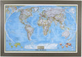 Personalized Classic World Push Pin Travel, Barnwood Gray with 100 Pins - 27.5 inches x 3 9.5 inches - Made in USA